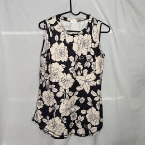 Hount Floral Sleeveless Top Womens Tank Blouse Floral Print M
